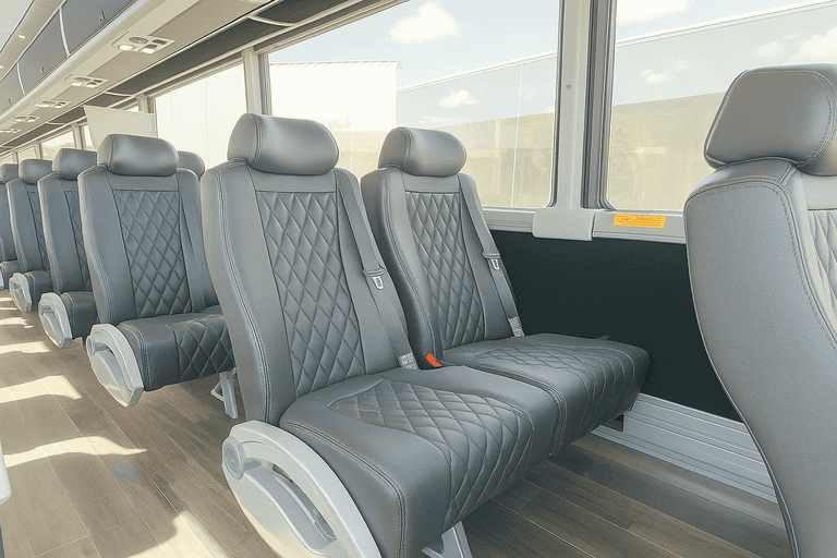 interior of Yakima Coach Bus Service charter bus