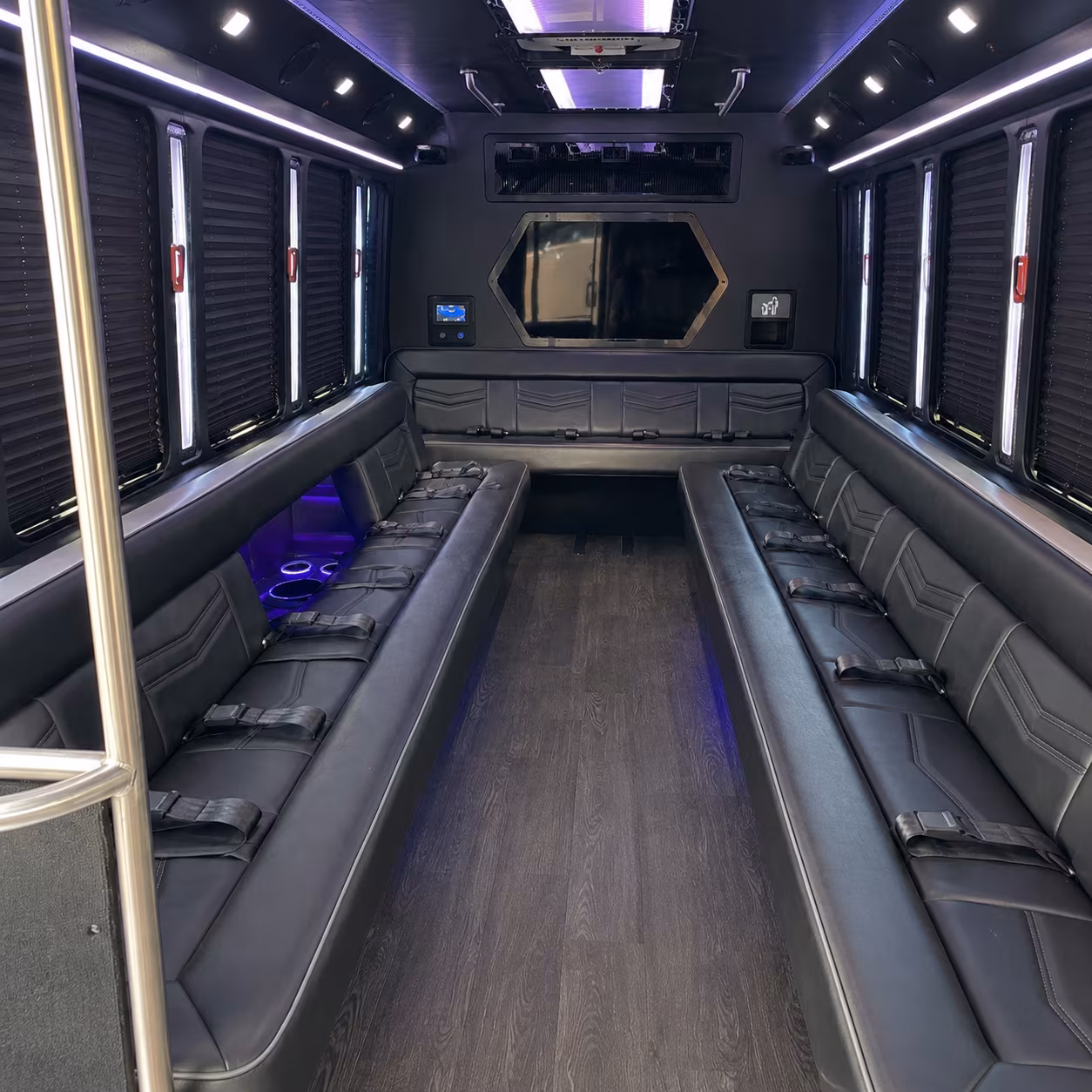 yakima 18 passenger party bus interior