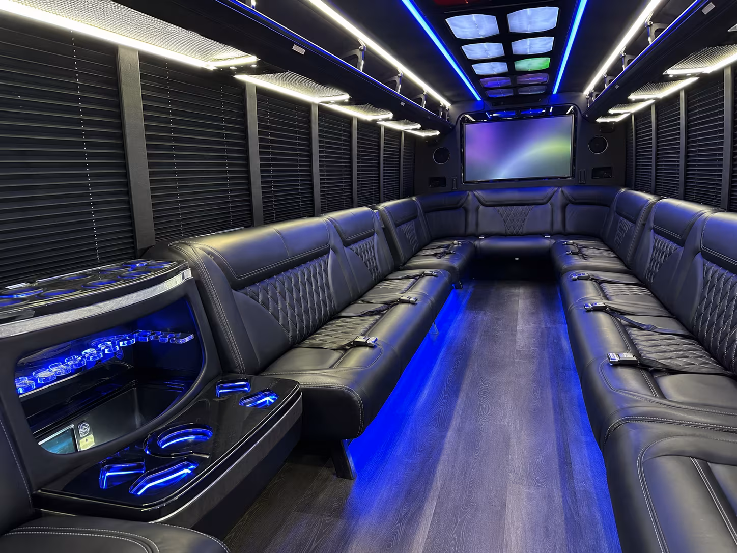 yakima 20 passenger party bus inside
