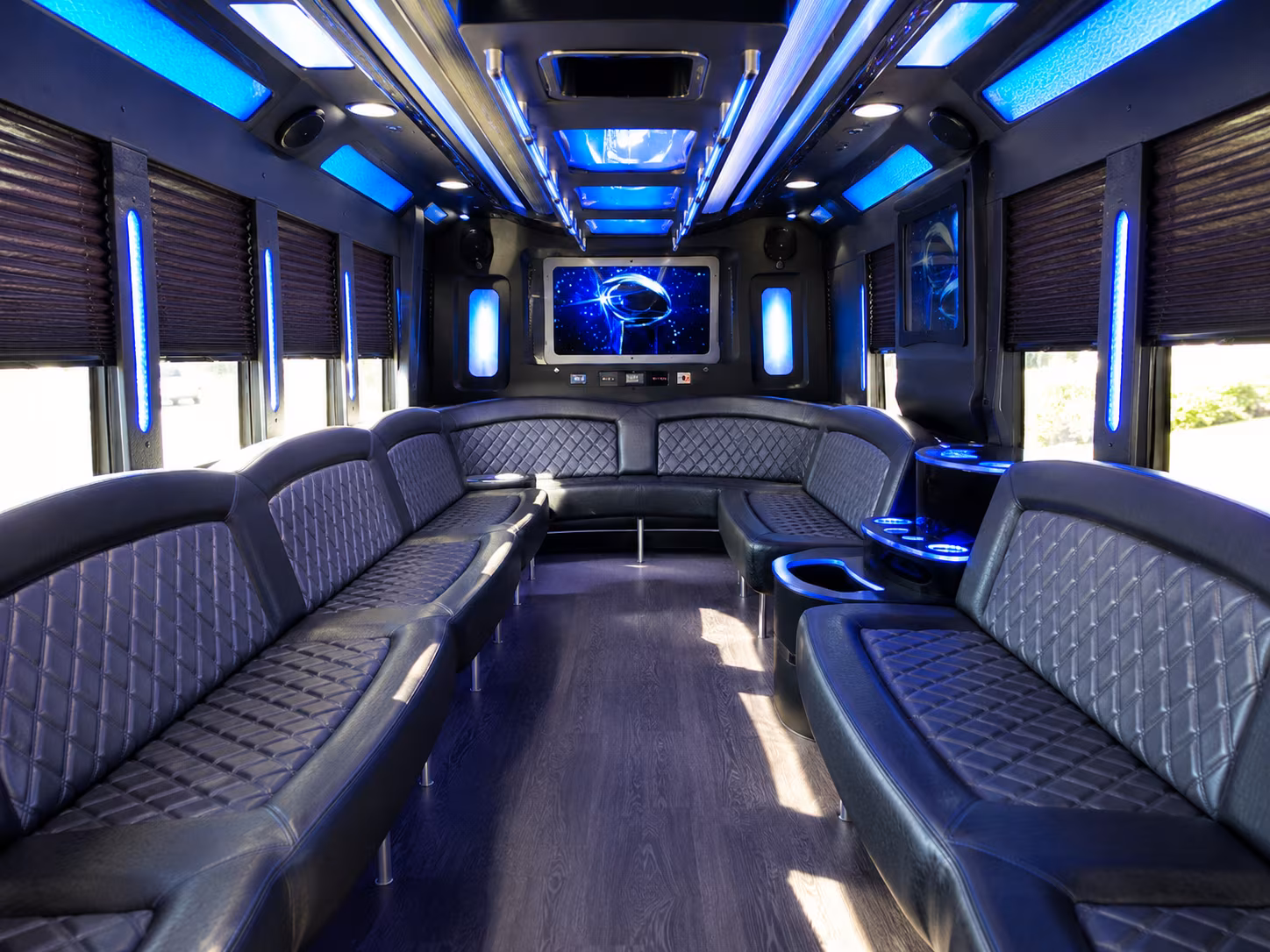 yakima 28 passenger party bus inside